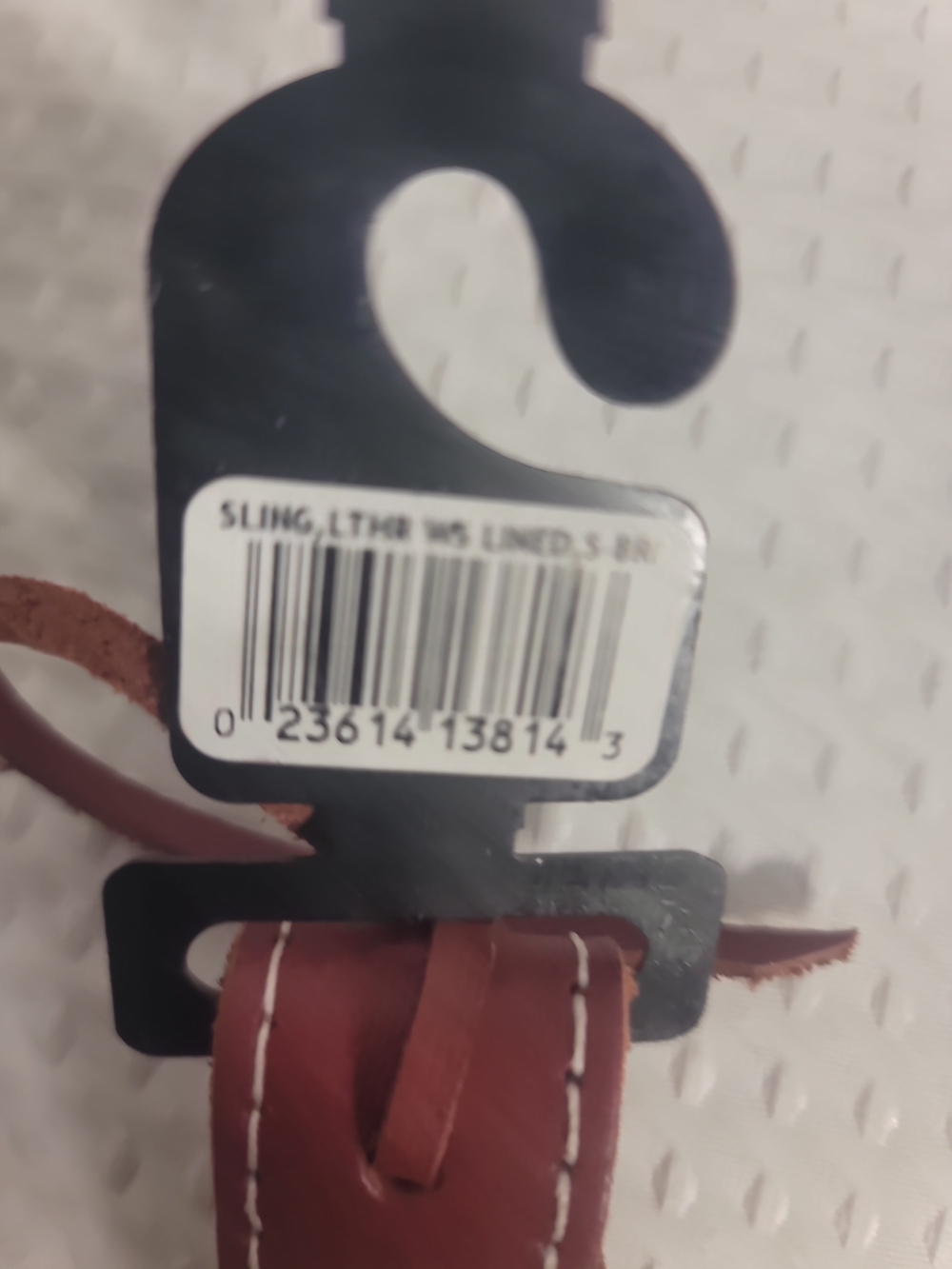 Browning Maroon Leather Rifle Sling with White Contrast Stitching - Picture 3 of 9